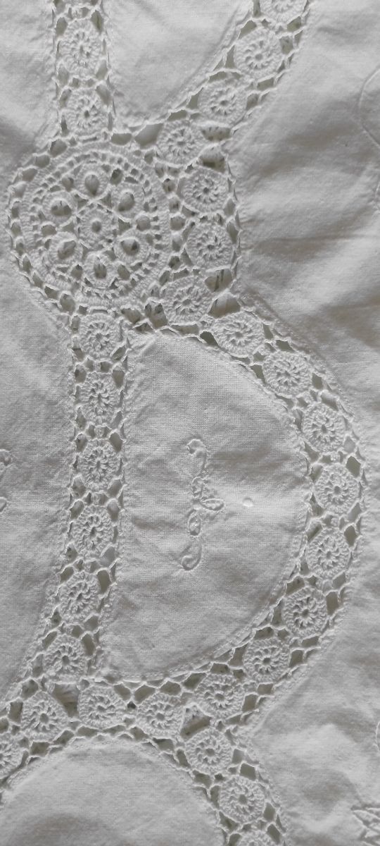 Mantel blanco de algodon