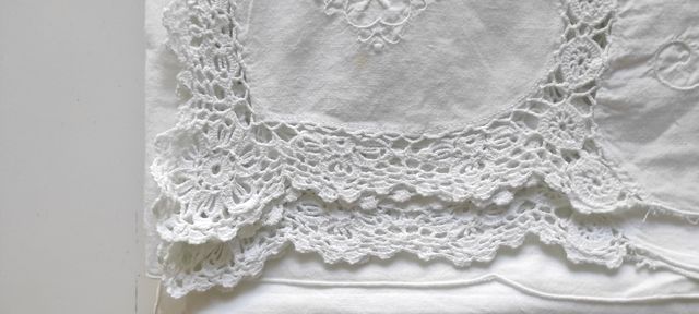 Mantel blanco de algodon