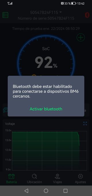 monitor Bluetooth batería coche moto 