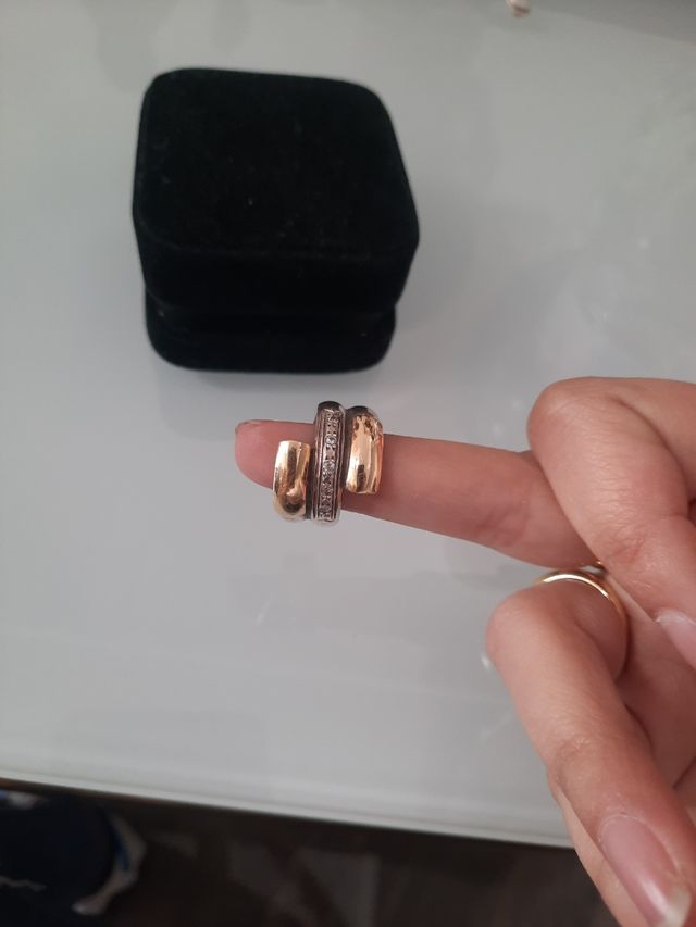 Anello in oro 18k e argento sterling
