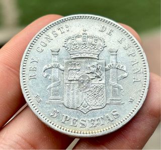 Moneda PLATA 5 Pesetas 1877 *(18-X7) ALFONSO XII