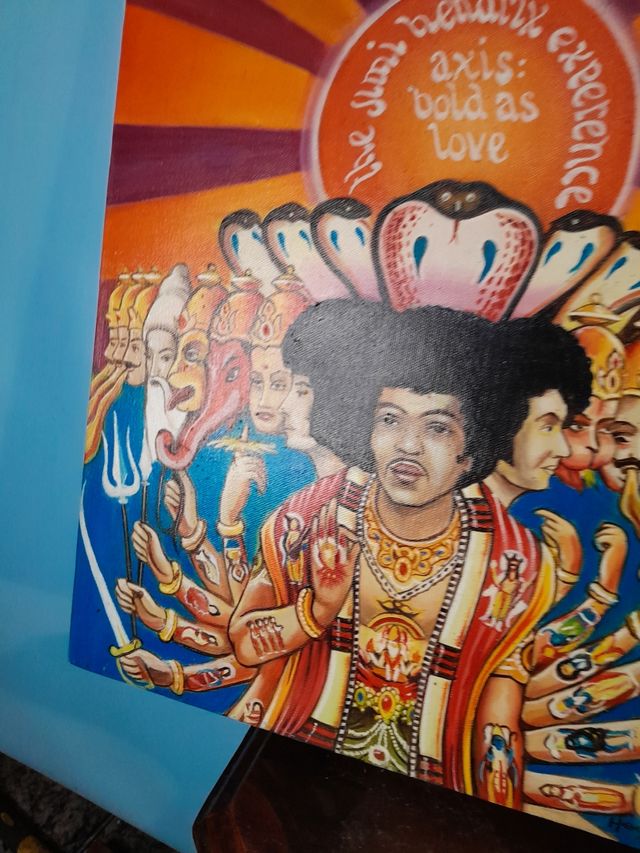 acuarela del cuadro de jimi hendrix