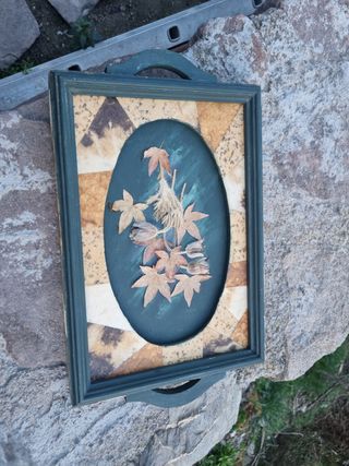 Bandeja decorada.40 cm larga,24 cm ancha