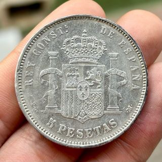 Moneda PLATA 5 Pesetas 1892 *(XX-92) ALFONSO XIII