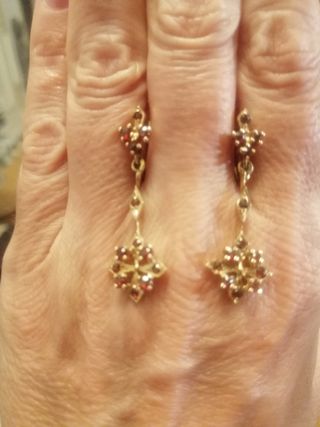 Pendientes antiguos oro 14k