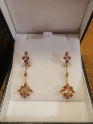 Pendientes antiguos oro 14k