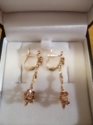 Pendientes antiguos oro 14k