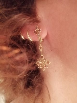 Pendientes antiguos oro 14k