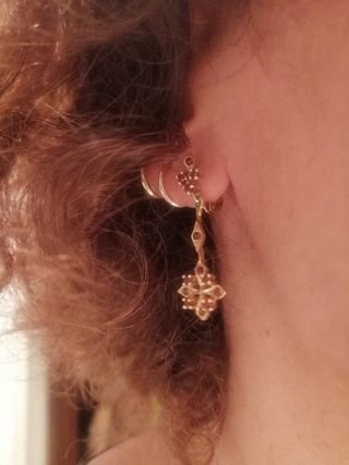 Pendientes antiguos oro 14k