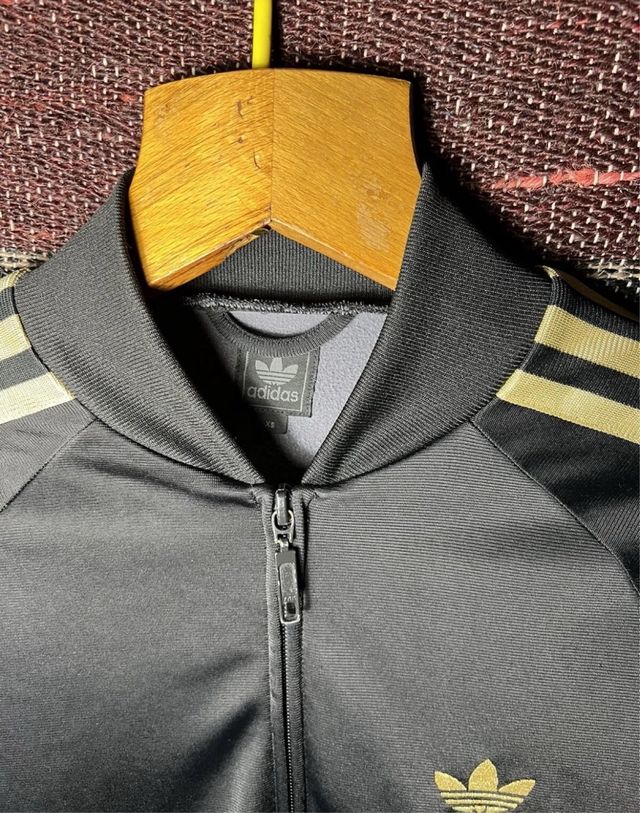 Adidas Felpa Vintage Nero Oro taglia XS Uomo second hand for 40