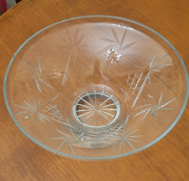 Centro mesa cristal y plata