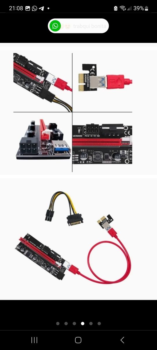 NUEVO Extension de PCIe.          Pack de 6