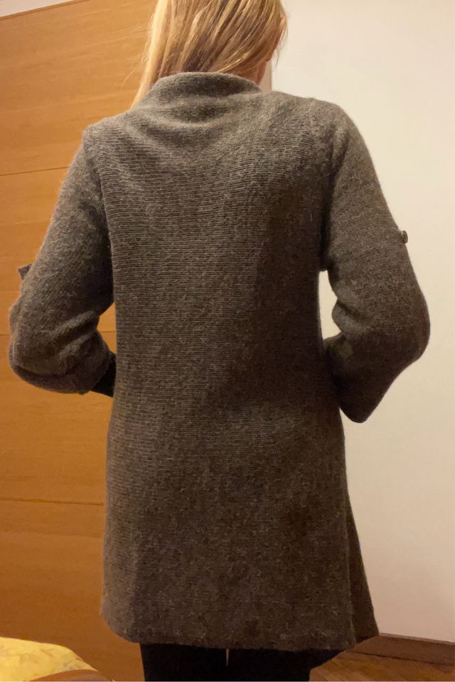 Maglione lungo donna marrone/grigio