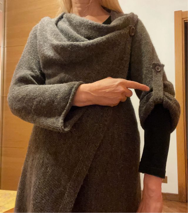 Maglione lungo donna marrone/grigio