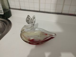 Cisne cristal cenicero - decorativo