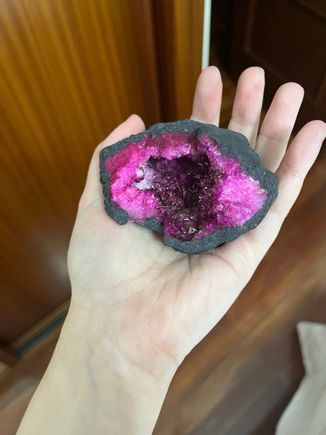 Geoda rosa de cuarzo