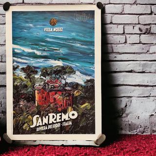 Poster manifesto Sanremo riviera vintage