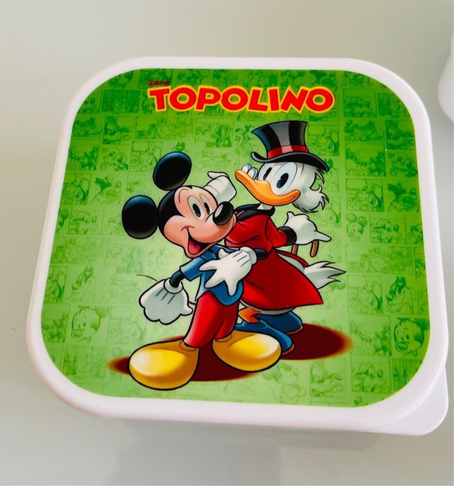 n. 3 porta snack / merenda bambini tema topolino