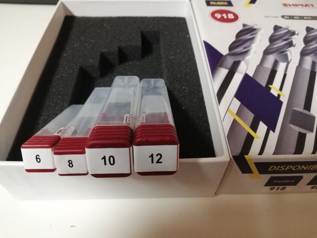 Set frese HPMT metallo duro, mod. 918 , 4 tagli