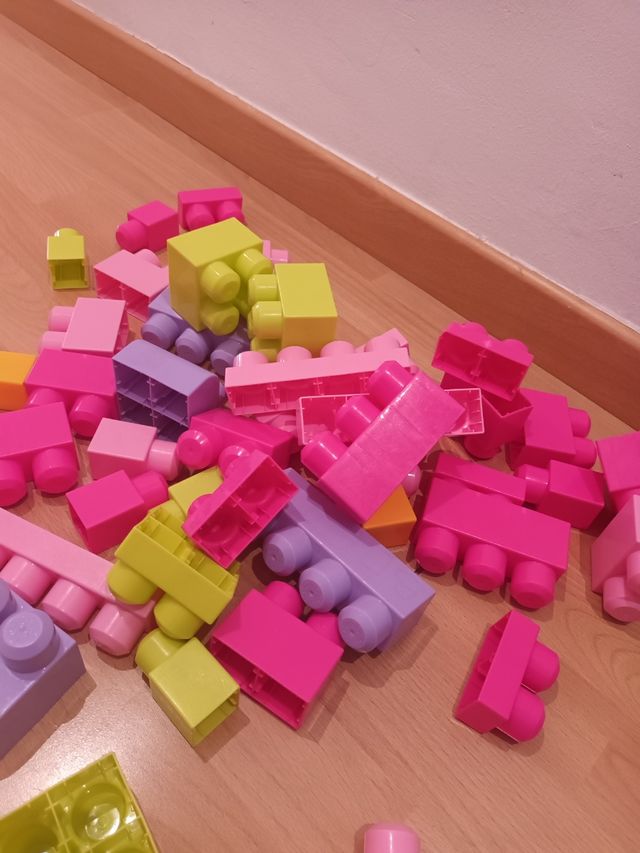 Megablocks rosa, bloques construcción