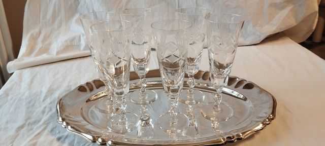 Set sei bicchieri aperitivo con vassoio