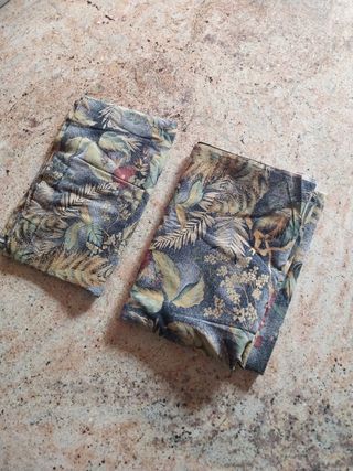 2 tende cortinas de algodon