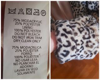 Chaquetón animal print pelito. Talla M