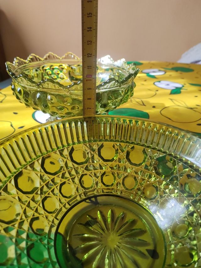 Lote porta velas i bol bombonera vidrio