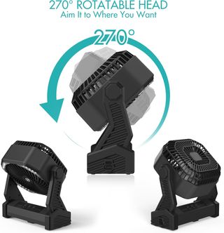 Ventilador con batería recargable y linterna.-