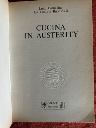 Cucina in austerity di Carnacina Buonassisi