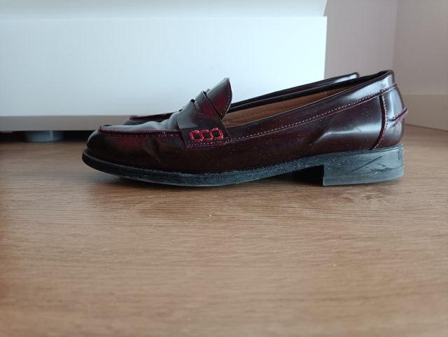 Mocasines piel 39 color burdeos