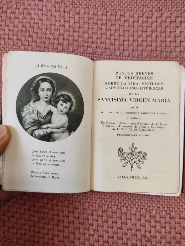 Libro vintage Meditaciones Virgen