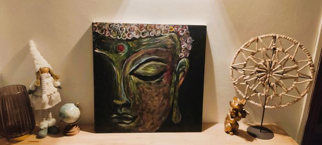 quadro dipinto a mano di Buddah