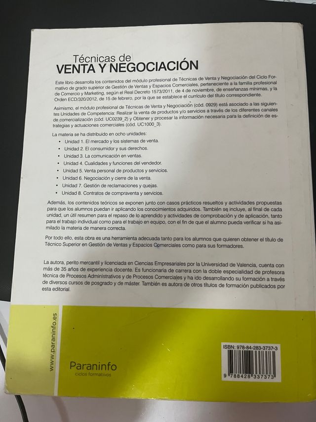Libro Técnicas de venta y negociación