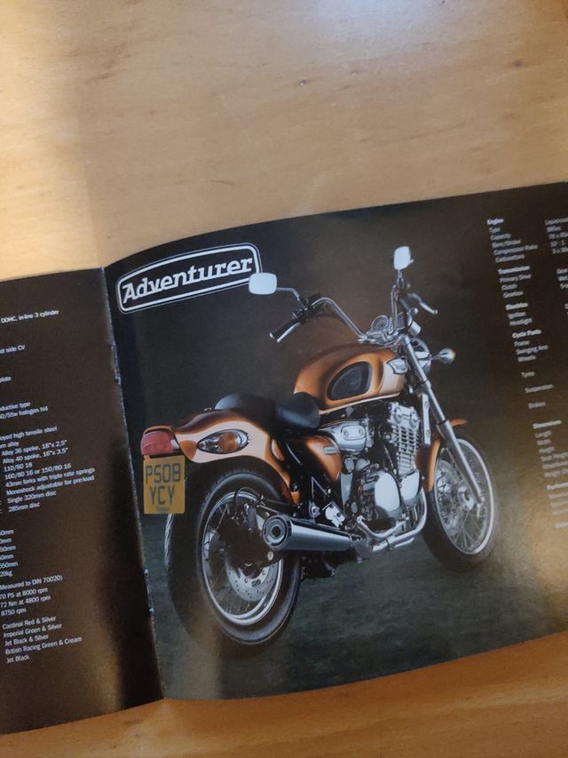 Catálogo motos Triumph 1996