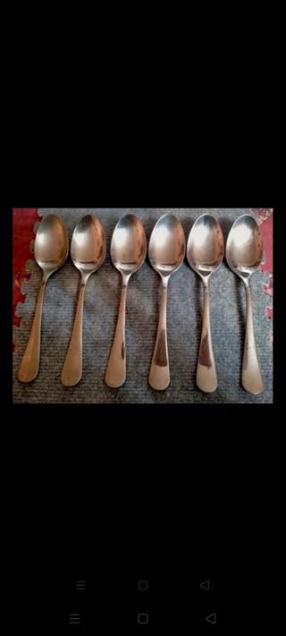6 cucchiai in acciaio inox