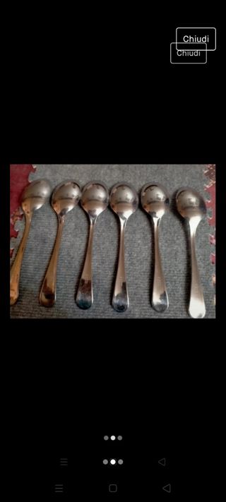 6 cucchiai in acciaio inox