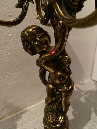 reloj y candelabros bronce