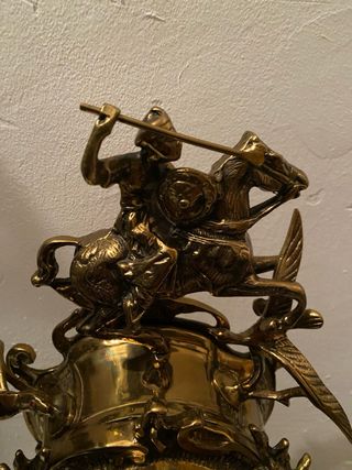 reloj y candelabros bronce