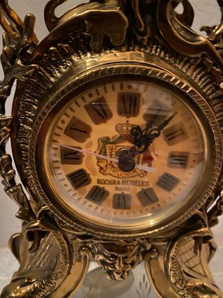 reloj y candelabros bronce