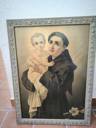 San Antonio con el niño Jesús. Marco antiguo.