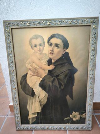San Antonio con el niño Jesús. Marco antiguo.