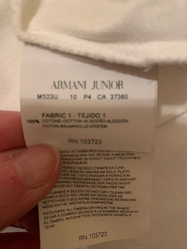 Polo bianca Armani Junior