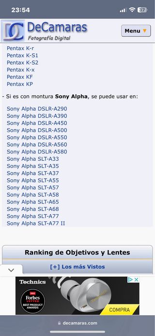 Objetivo Tamrom AF18-200 mm