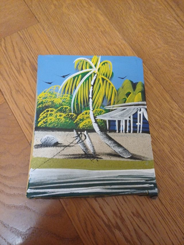 Quadretto capo verde spiaggia tela