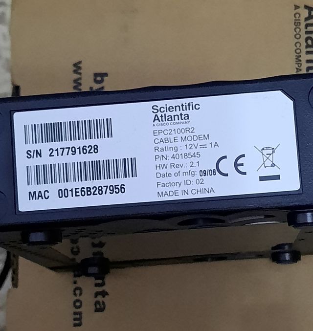 Cable módem scientific atlanta mod 2100