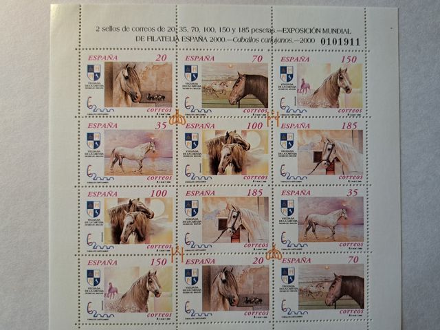 Minihojita 12 sellos caballos cartujanos 2000