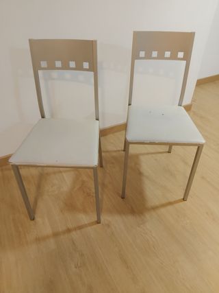 SILLAS METALICAS COCINA BLANCAS