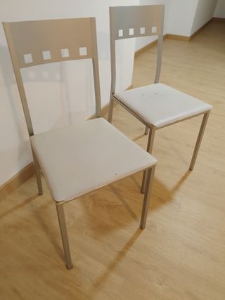 SILLAS METALICAS COCINA BLANCAS