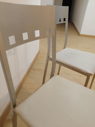 SILLAS METALICAS COCINA BLANCAS